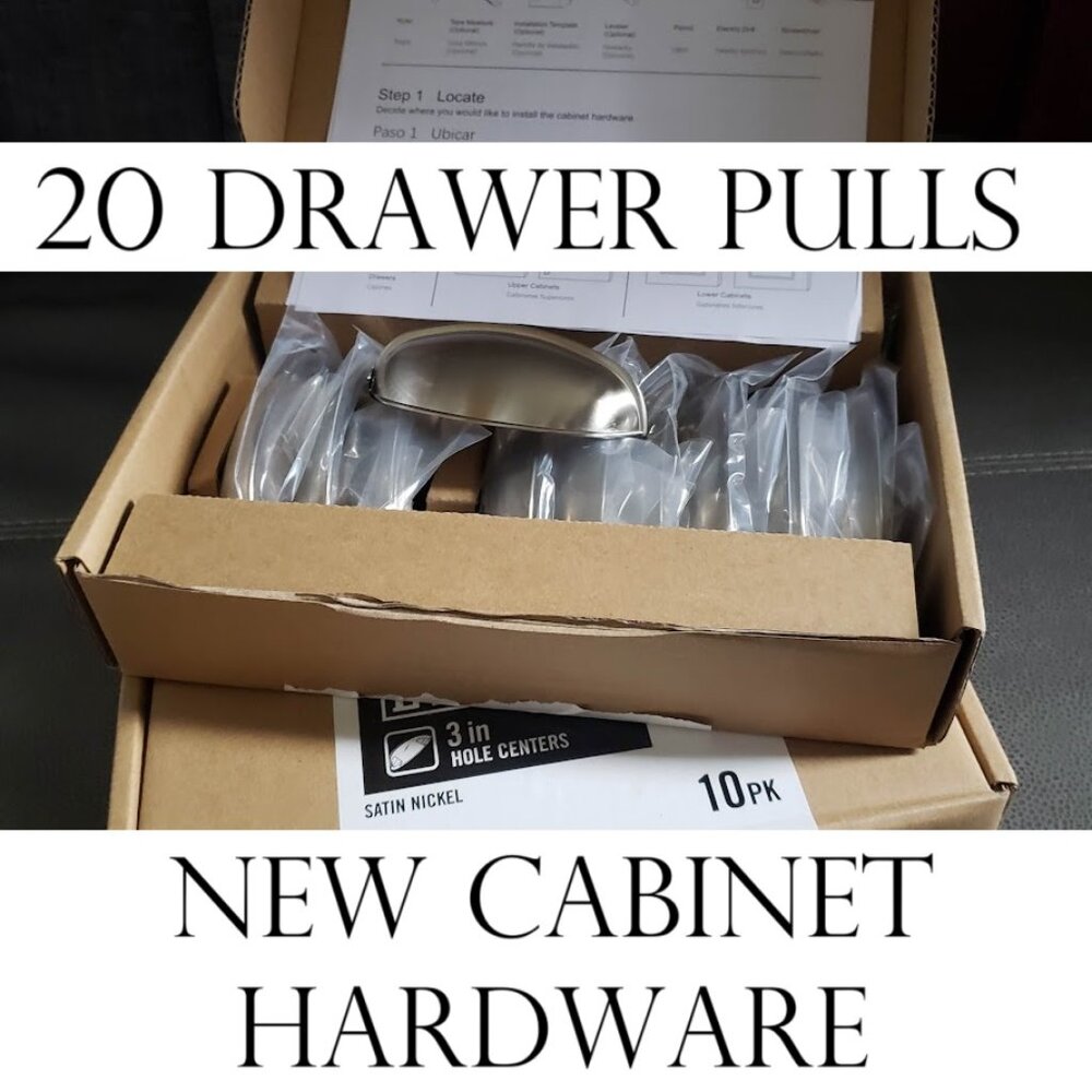 New 20 PACK SET Drawer Kitchen Cabinets Pull Cup Bin Hardware Pulls Handles Hand